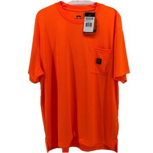 Walls Shirt Mens XLR Orange Mesh High Visibility Workwear Safety Tee
